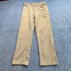 Lands End Pants Men’s 34 x 30 Brown Corduroy Square Rigger Straight Classic Logo